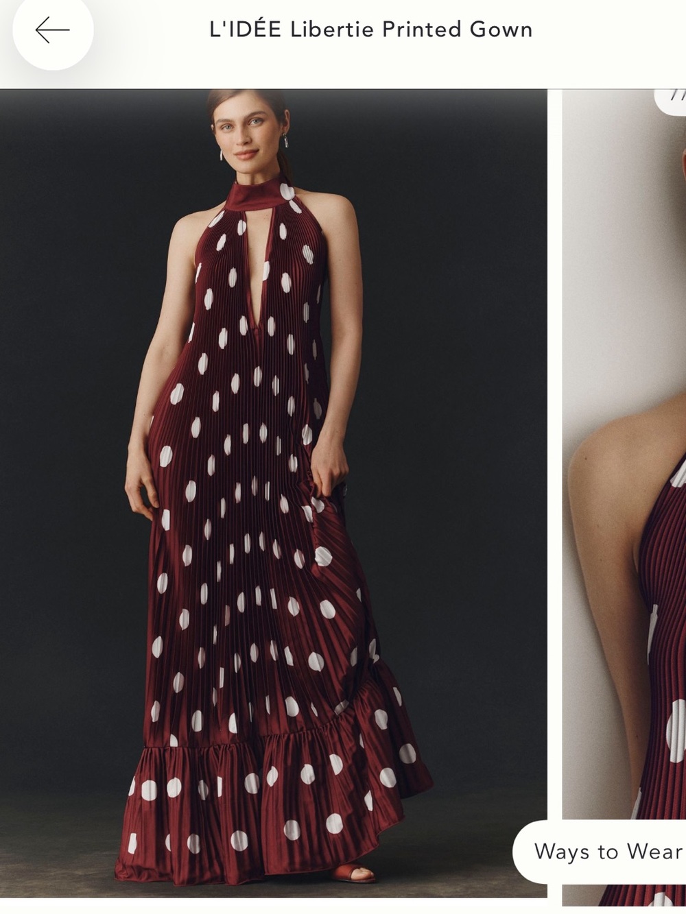 L'IDEE Albertine Printed Gown Polka Dot Maxi Dress